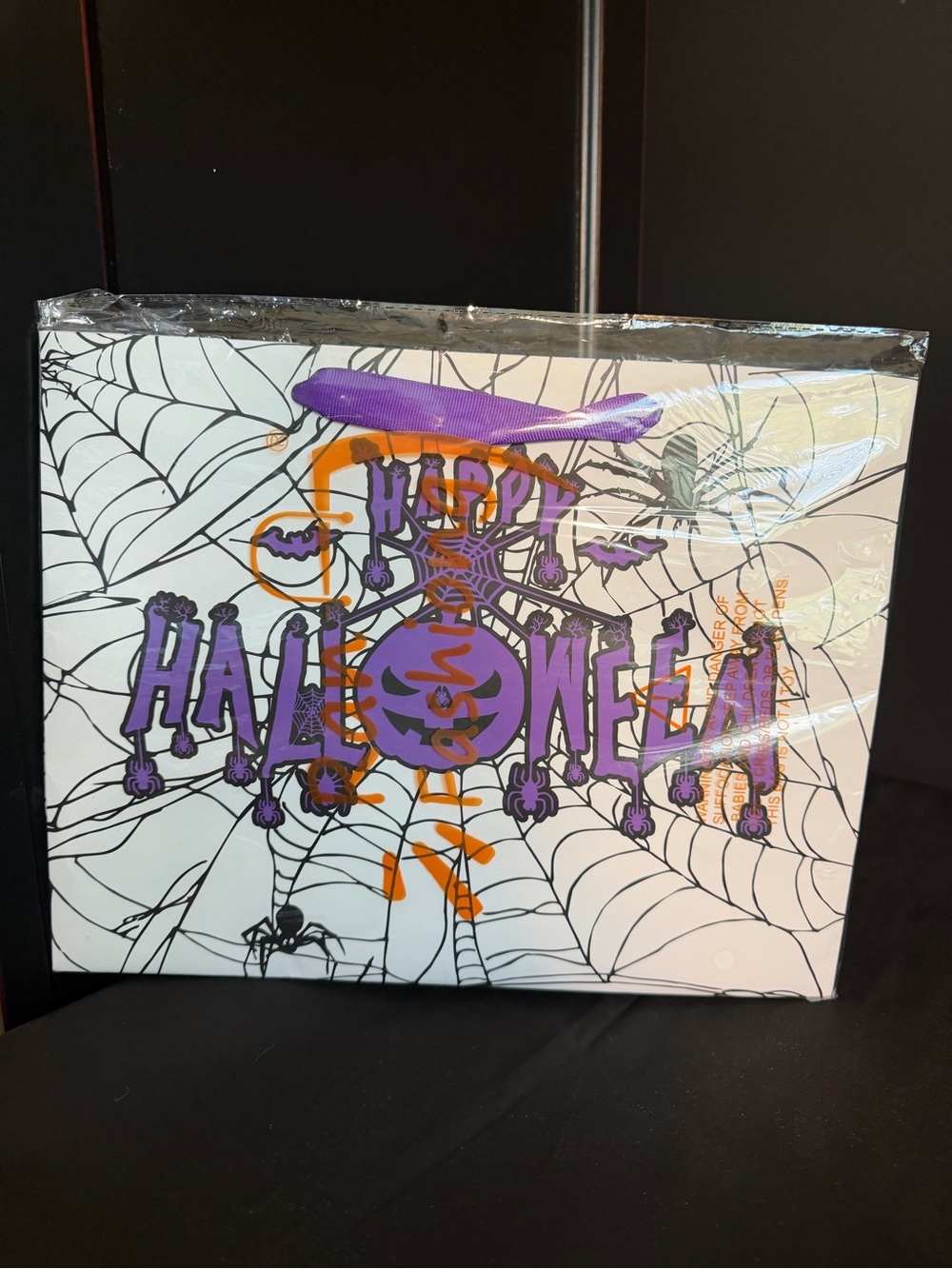 Halloween Spider Web Gift Bag with Card. NEW